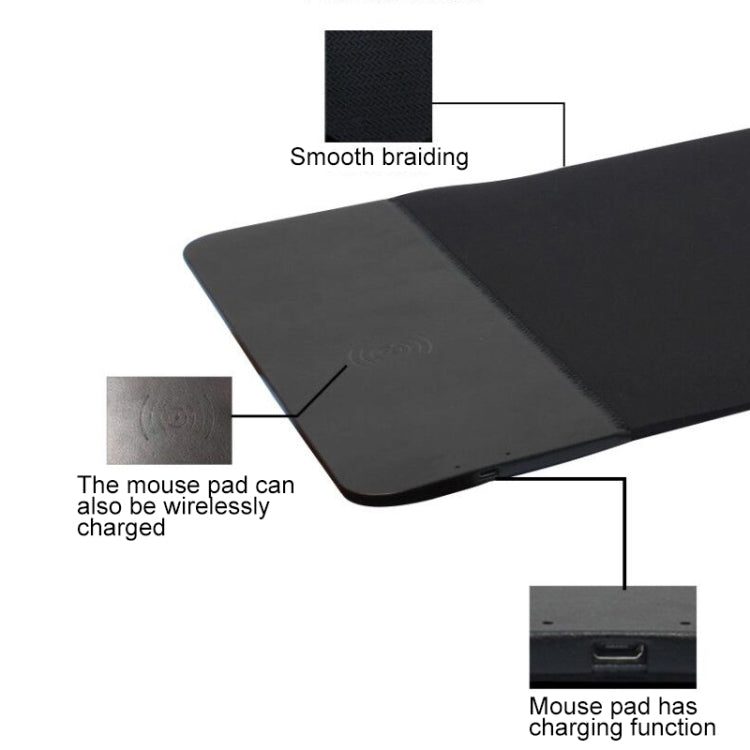 QI Standard Lighting Wireless Charger Thickening Computer Mouse Pad, Size: 79x30x0.7cm