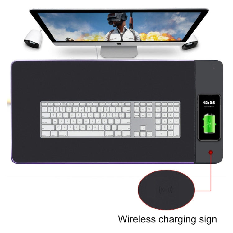 QI Standard Lighting Wireless Charger Thickening Computer Mouse Pad, Size: 79x30x0.7cm