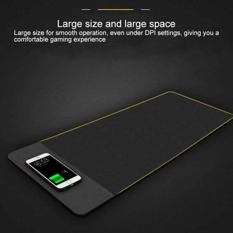 QI Standard Lighting Wireless Charger Thickening Computer Mouse Pad, Size: 79x30x0.7cm