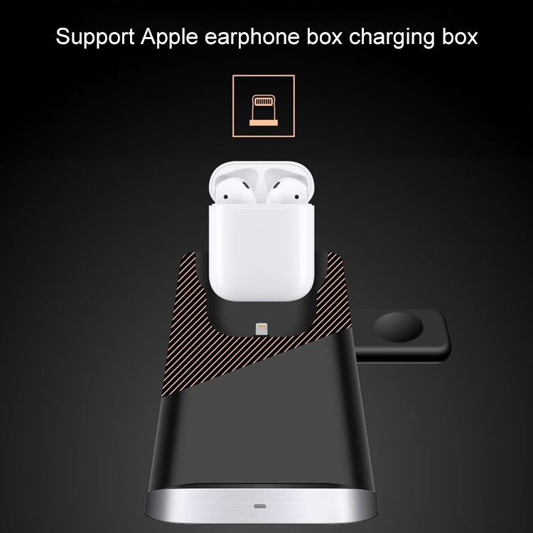 P8X QI Standard 3 in 1 Multifunctional Wireless Charger for iPhone / QI Phone & iWatch & AirPods