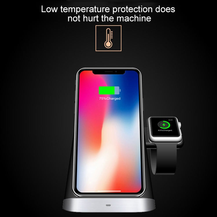 P8X QI Standard 3 in 1 Multifunctional Wireless Charger for iPhone / QI Phone & iWatch & AirPods
