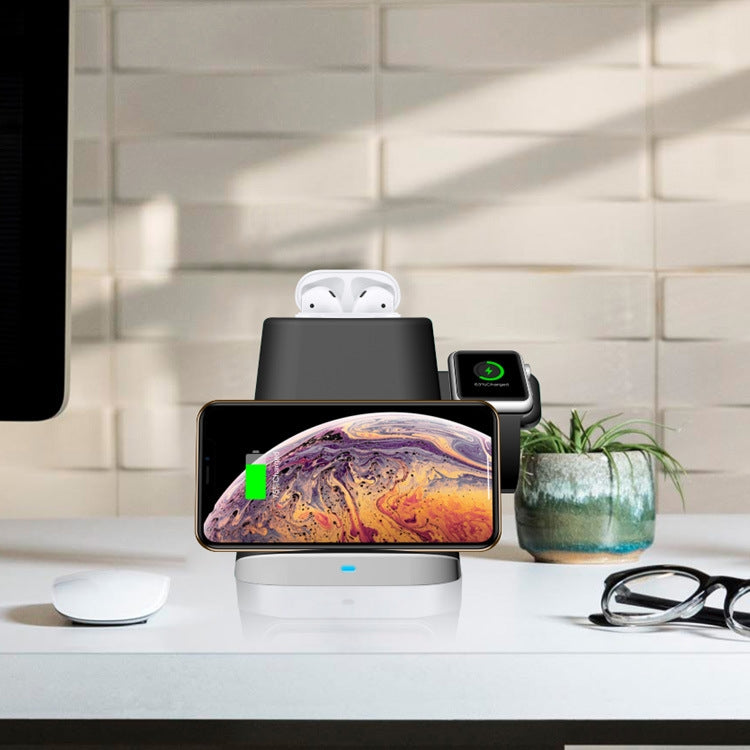 P8X QI Standard 3 in 1 Multifunctional Wireless Charger for iPhone / QI Phone & iWatch & AirPods