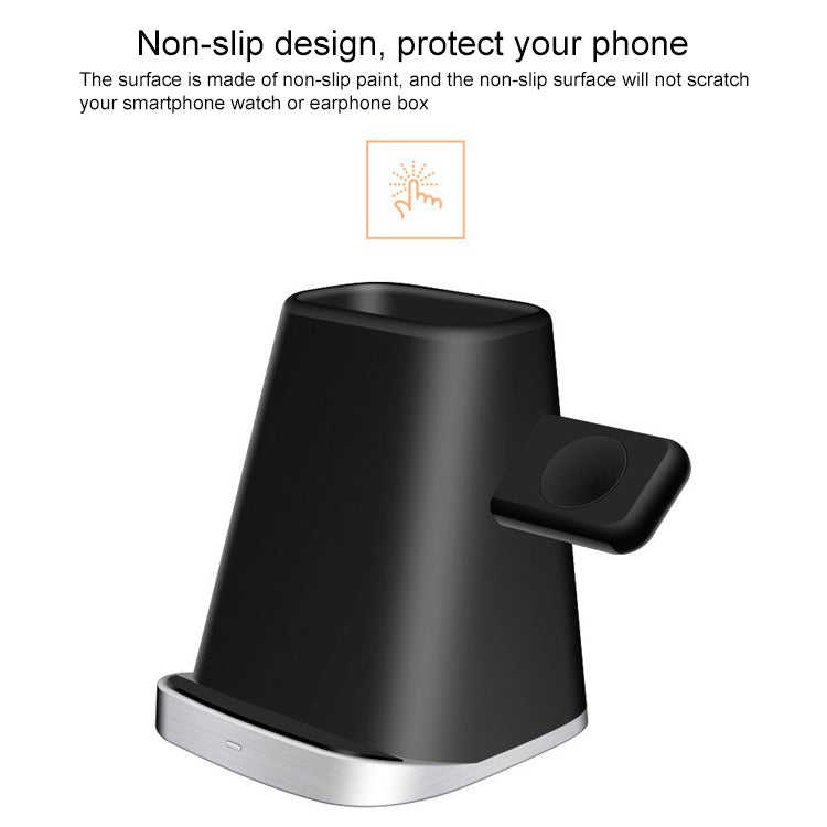 P8X QI Standard 3 in 1 Multifunctional Wireless Charger for iPhone / QI Phone & iWatch & AirPods