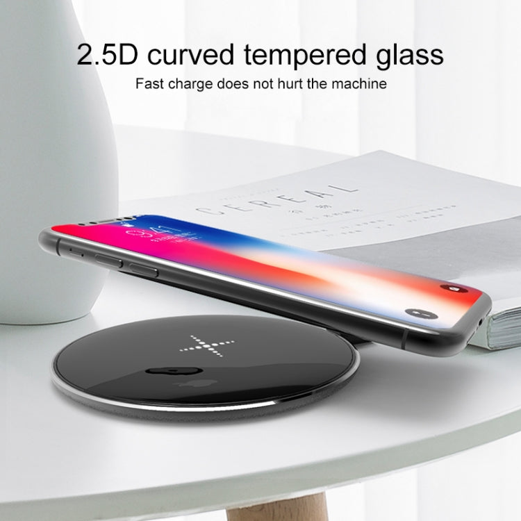 10W Desktop Intelligent Rapid Wireless Charger  Fast Chargering Pad ABS & Aluminum Alloy & Packing Clothï¼ŒFT01-C