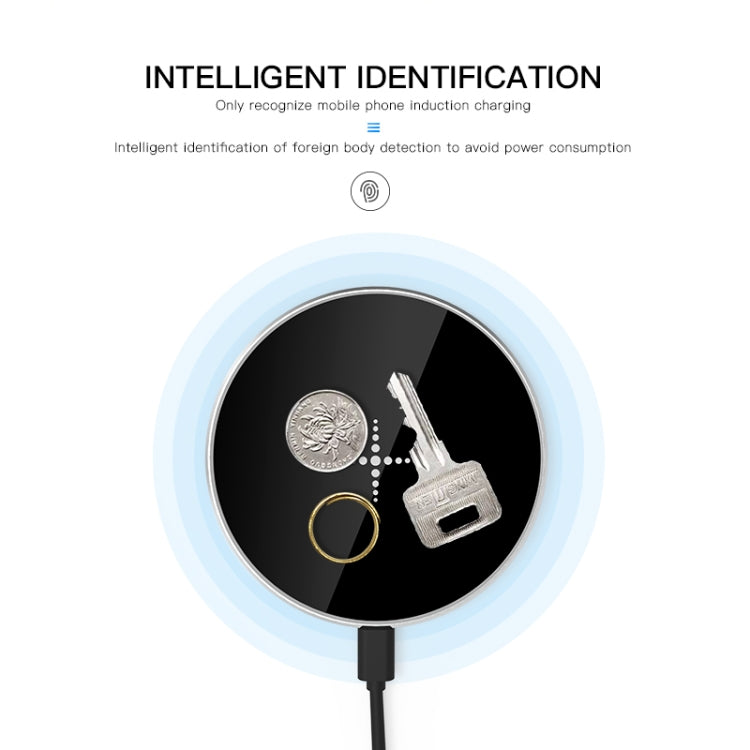 10W Desktop Intelligent Rapid Wireless Charger  Fast Chargering Pad ABS & Aluminum Alloy & Packing Clothï¼ŒFT01-C