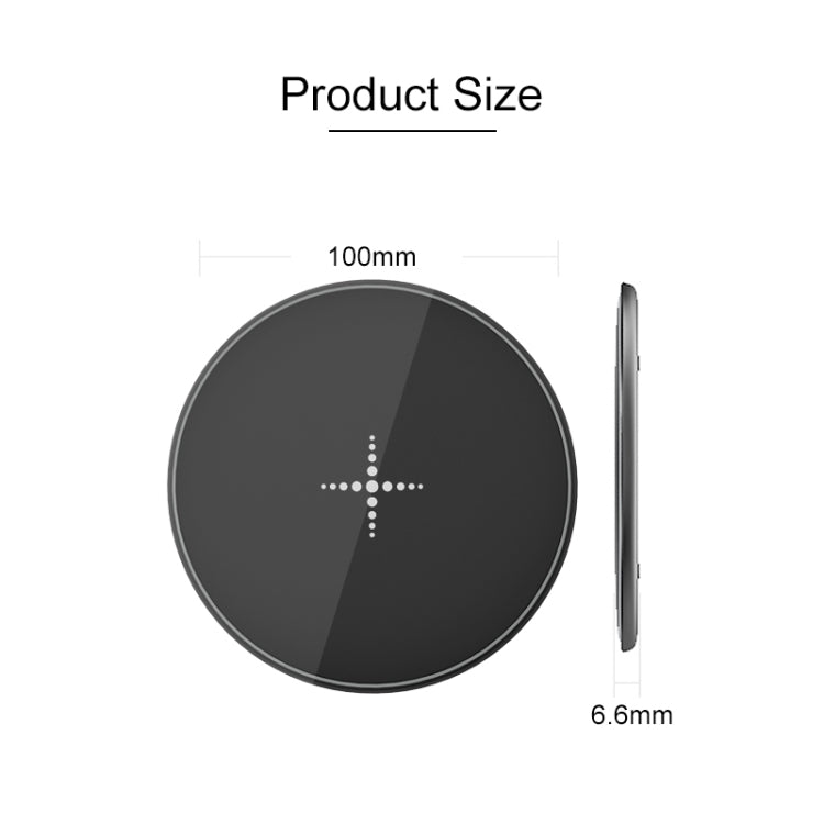 10W Desktop Intelligent Rapid Wireless Charger  Fast Chargering Pad ABS & Aluminum Alloy & Packing Clothï¼ŒFT01-C