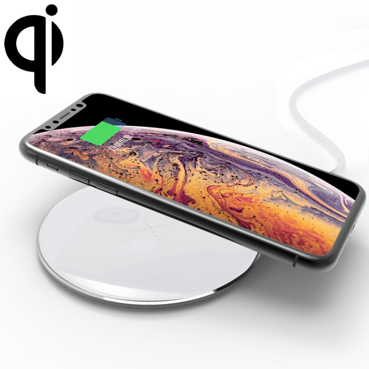 10W Desktop Intelligent Rapid Wireless Charger  Fast Chargering Pad ABS & Aluminum Alloy & Packing Clothï¼ŒFT01-C