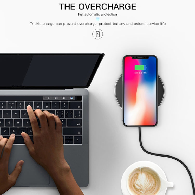 10W Desktop Intelligent Rapid Wireless Charger  Fast Chargering Pad ABS & Aluminum Alloy & Packing Clothï¼ŒFT01-C