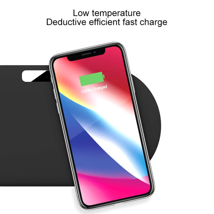 QX910F QI Standard 10W/7.5W Dual Charge Wireless Charger for Galaxy Note9 / S10 & AirPods 2 (Black)