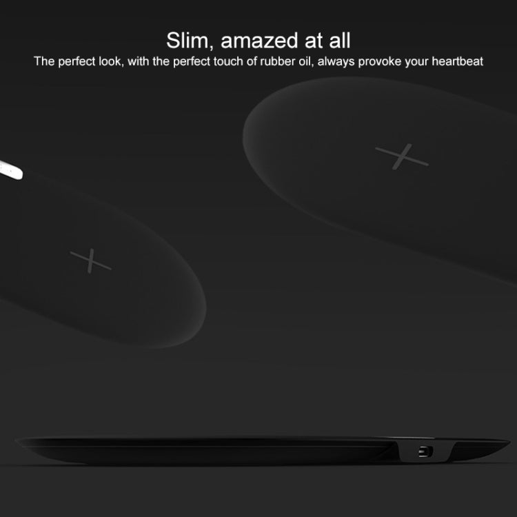 QX910F QI Standard 10W/7.5W Dual Charge Wireless Charger for Galaxy Note9 / S10 & AirPods 2 (Black)