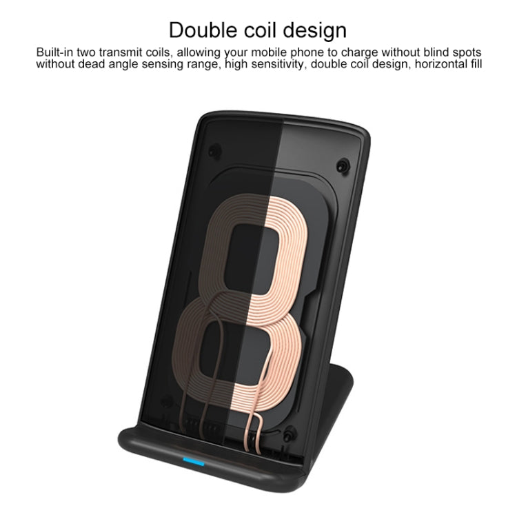 KEQU QI Standard Vertical Wireless Fast Charging Charger Desktop Mobile Phone Bracket