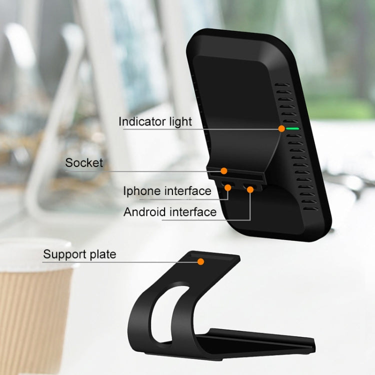 KEQU QI Standard Vertical Wireless Fast Charging Charger Desktop Mobile Phone Bracket