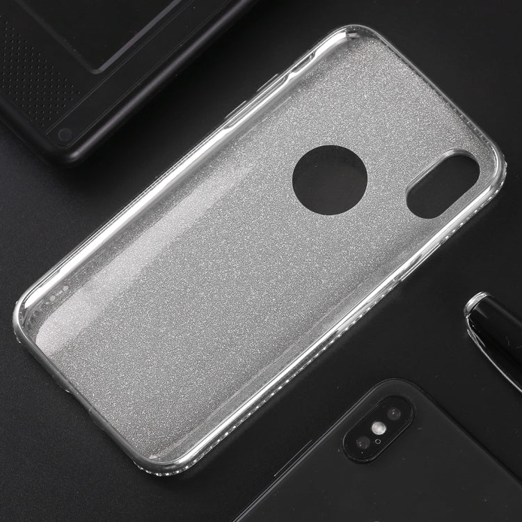 For iPhone X / XS Diamond Border TPU Protective Case (Silver)