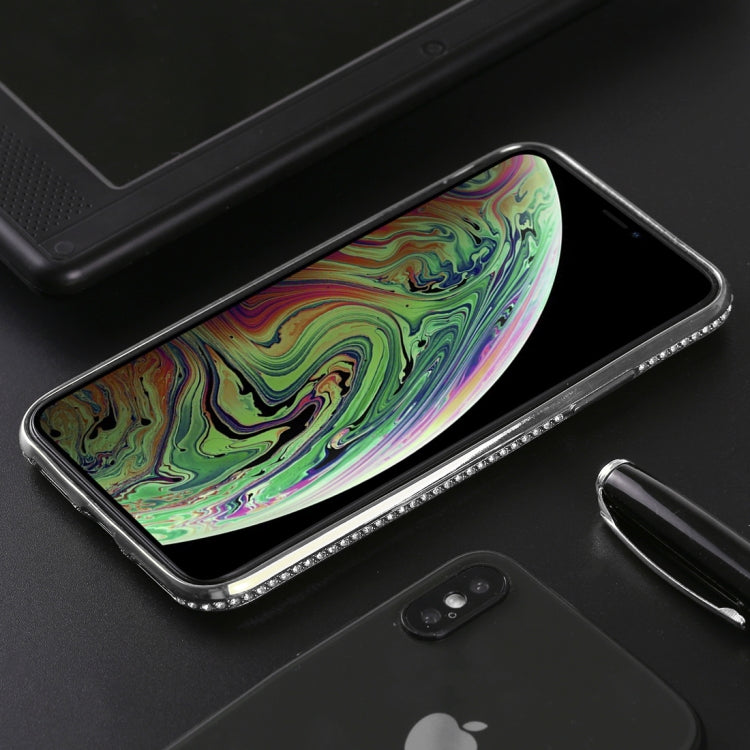For iPhone X / XS Diamond Border TPU Protective Case (Silver)