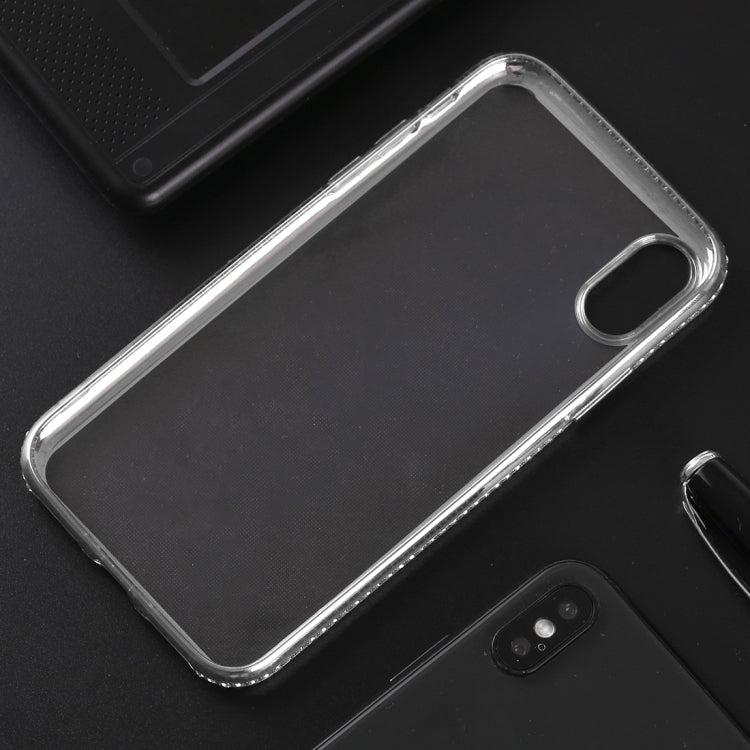For iPhone X / XS Diamond Border TPU Protective Case (Silver)