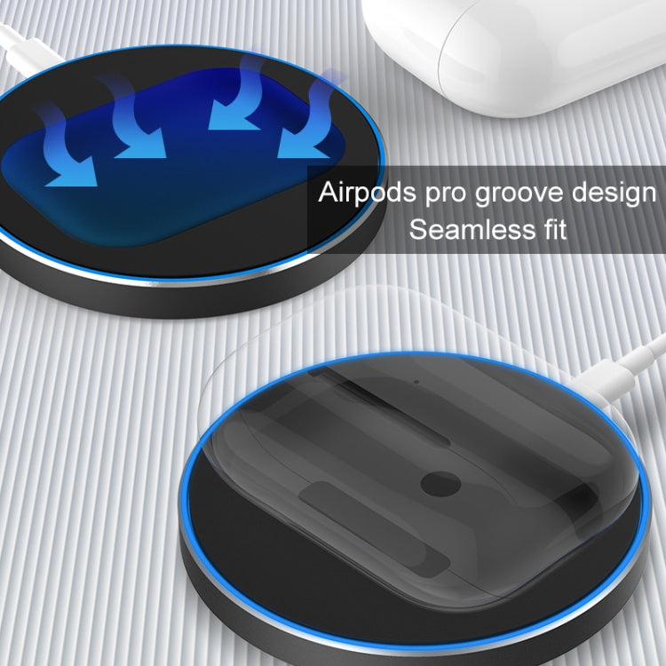 A05 3W QI Bluetooth Earphone Wireless Charger For AirPods 2 / Pro, with 8 Pin Port & Breathing Light (White)