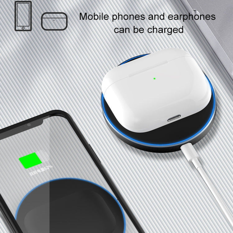 A05 3W QI Bluetooth Earphone Wireless Charger For AirPods 2 / Pro, with 8 Pin Port & Breathing Light (White)