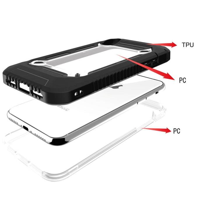 For iPhone X / XS Solid Color Transparent Shockproof  PC+ TPU Case