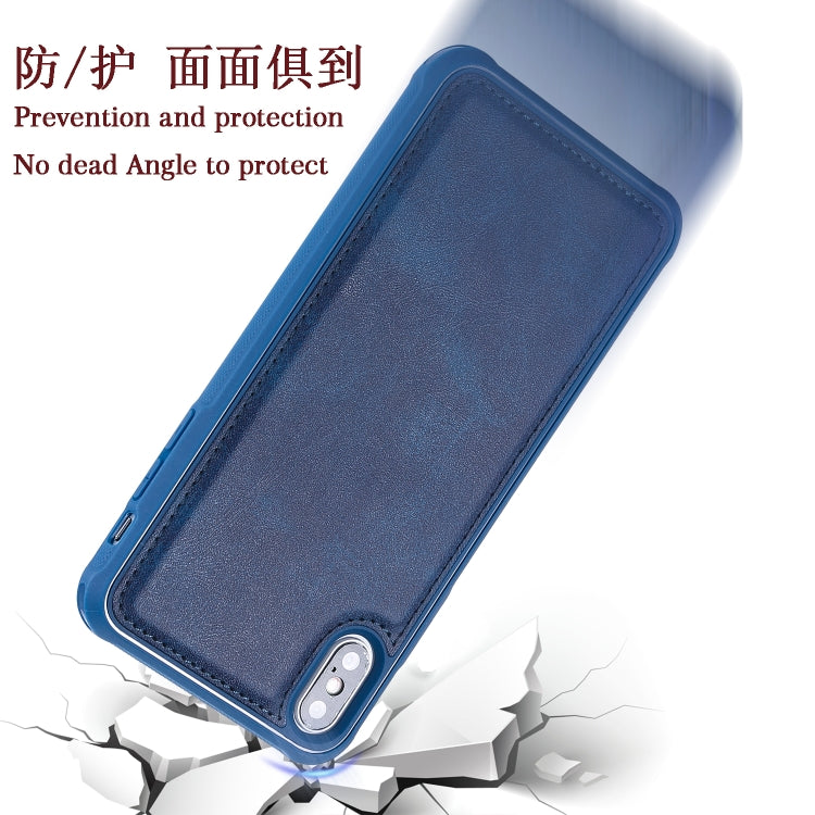 For iPhone X / XS Magnetic Shockproof TPU + PC + PU Leather Pasted Case