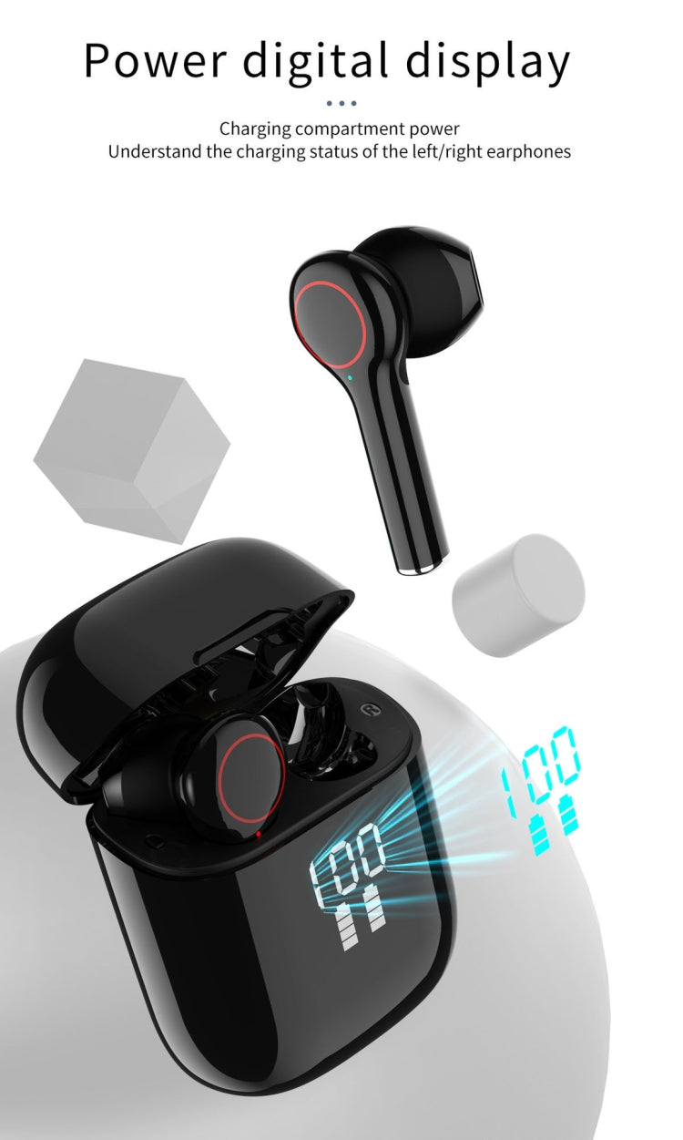 L31 pro Bluetooth 5.0 TWS Digital Display Touch Wireless Bluetooth Earphone (Black)