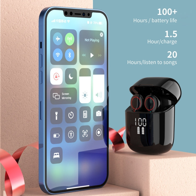 L31 pro Bluetooth 5.0 TWS Digital Display Touch Wireless Bluetooth Earphone (Black)