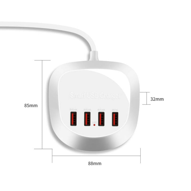 WLX-T3 20W 4 In 1 Multi-function Smart USB Charger(White)