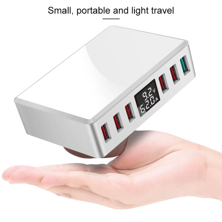 WLX-T9+ 40W 6 In 1 Multi-function Mini Smart Digital Display USB Charger(White)