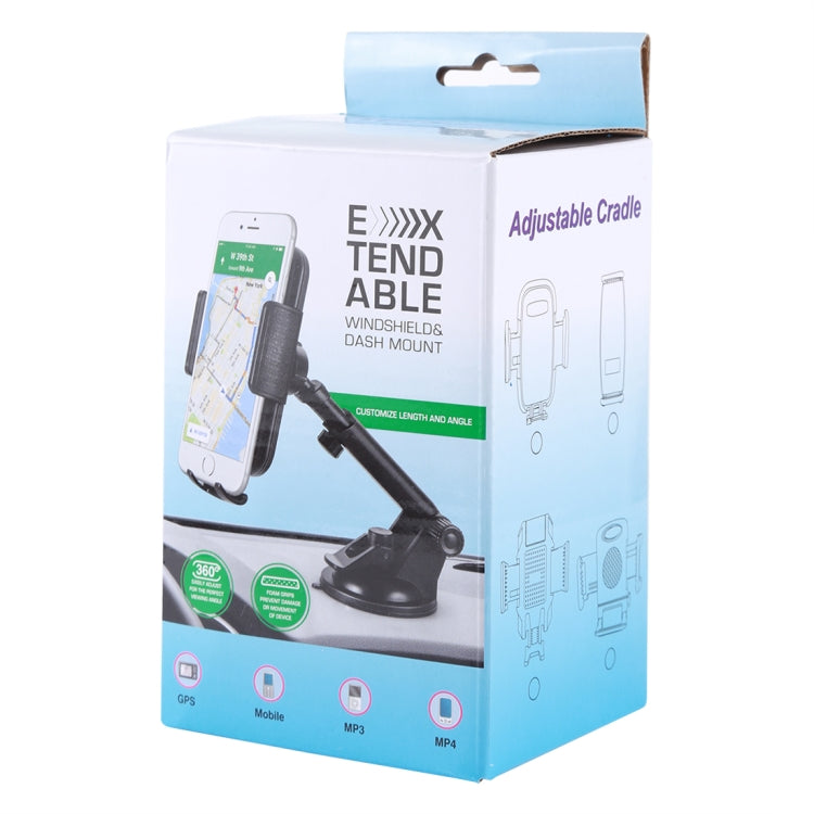 Universal Rotatable Adjustment Car Windshield Mobile Phone Holder with Suction Cup (Black)