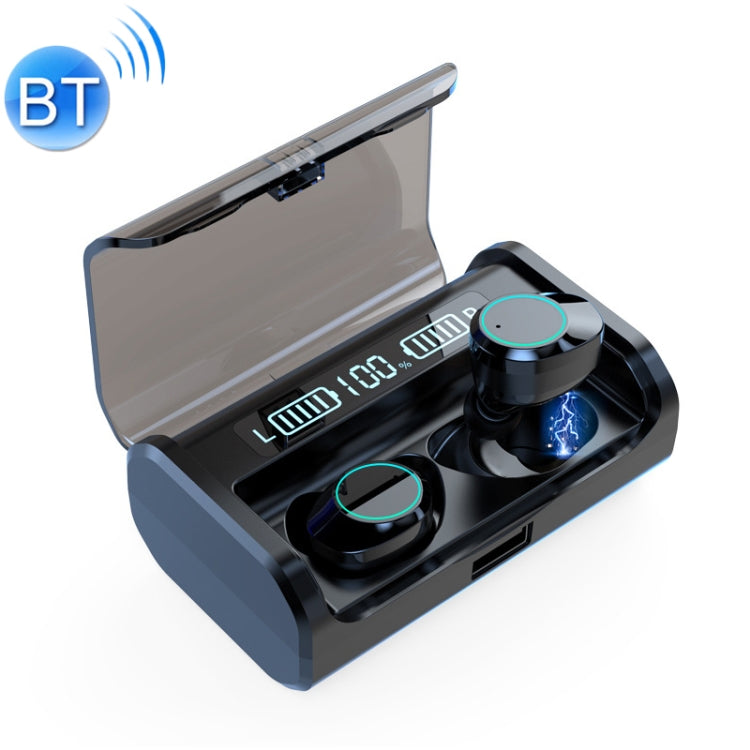G06 TWS Noise Cancelling V5.0 Wireless Stereo Bluetooth Headset with Charging Case and LED Display(Black)