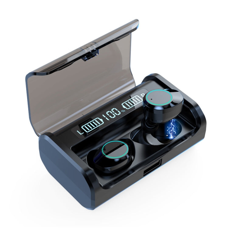 G06 TWS Noise Cancelling V5.0 Wireless Stereo Bluetooth Headset with Charging Case and LED Display(Black)