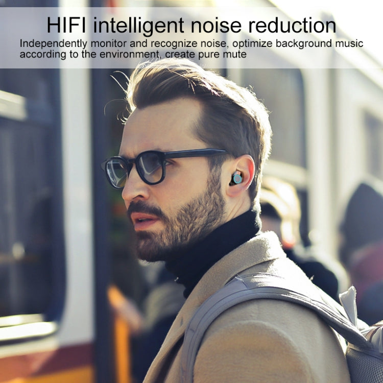 G06 TWS Noise Cancelling V5.0 Wireless Stereo Bluetooth Headset with Charging Case and LED Display(Black)