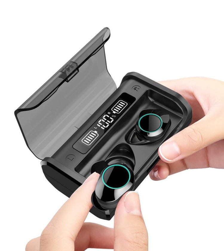 G06 TWS Noise Cancelling V5.0 Wireless Stereo Bluetooth Headset with Charging Case and LED Display(Black)