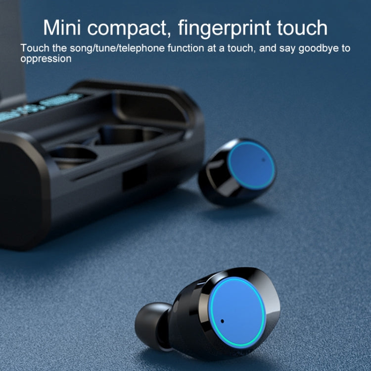 G06 TWS Noise Cancelling V5.0 Wireless Stereo Bluetooth Headset with Charging Case and LED Display(Black)