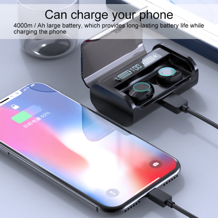 G06 TWS Noise Cancelling V5.0 Wireless Stereo Bluetooth Headset with Charging Case and LED Display(Black)