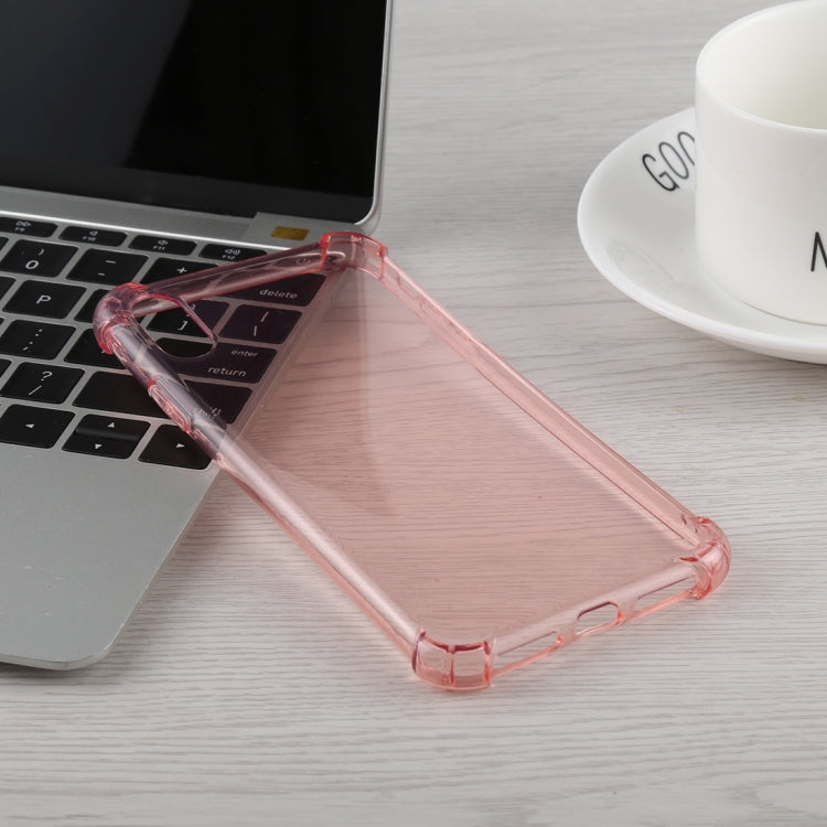 For iPhone XR 50 PCS 0.75mm Dropproof Transparent TPU Case (Pink)