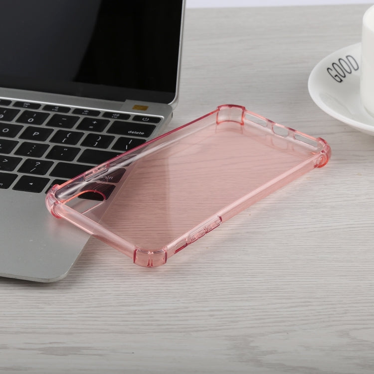 For iPhone XR 50 PCS 0.75mm Dropproof Transparent TPU Case (Pink)