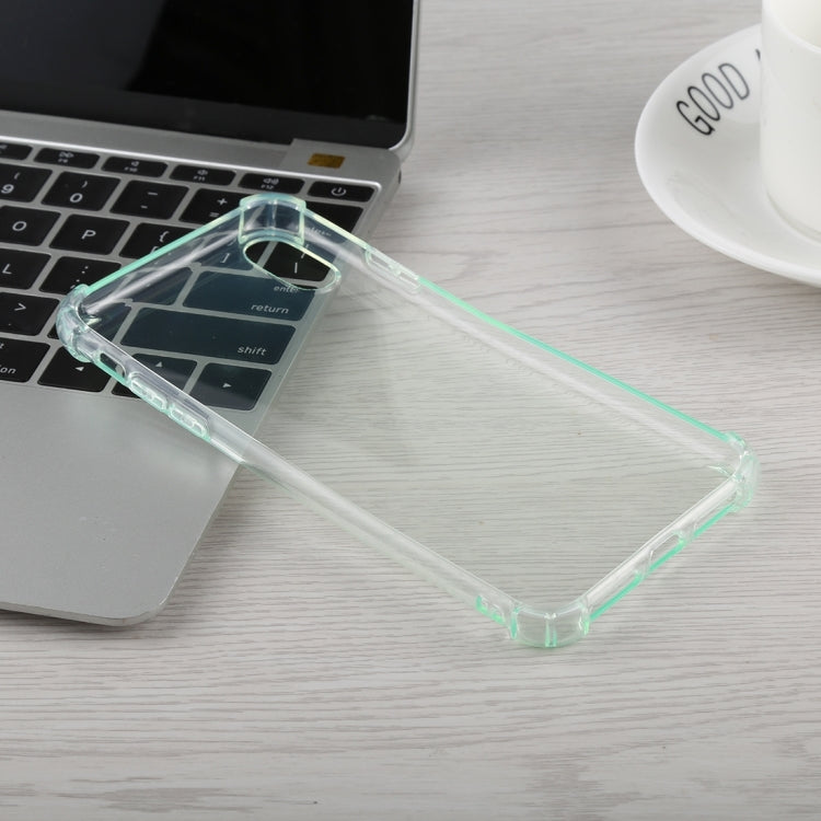 For iPhone XR 50 PCS 0.75mm Dropproof Transparent TPU Case (Green)