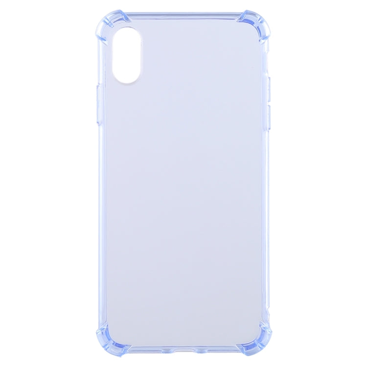 For iPhone XR 50 PCS 0.75mm Dropproof Transparent TPU Case (Blue)