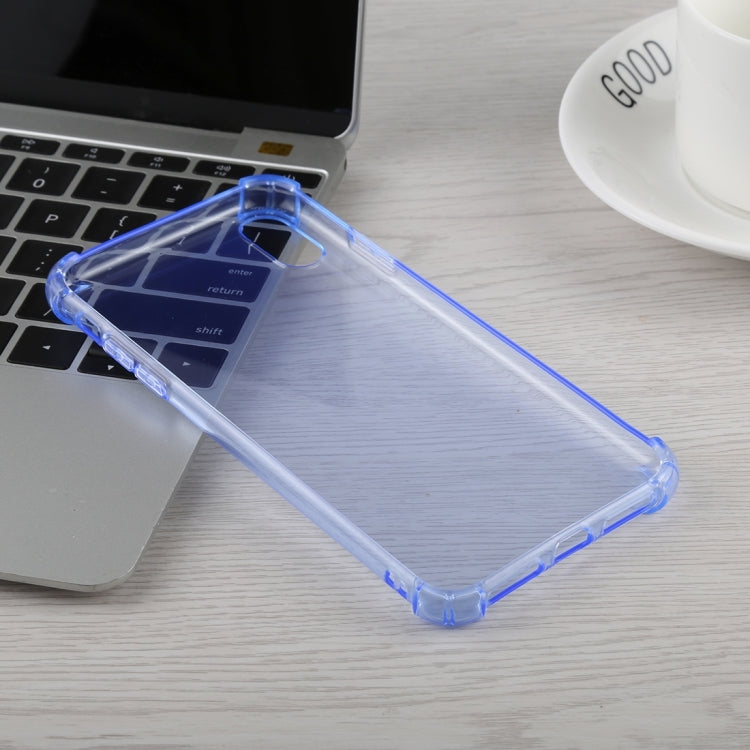 For iPhone XR 50 PCS 0.75mm Dropproof Transparent TPU Case (Blue)
