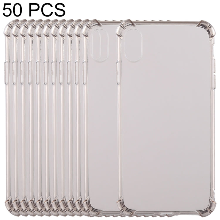 For iPhone XR 50 PCS 0.75mm Dropproof Transparent TPU Case (Brown)
