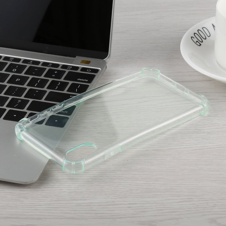 For iPhone XR 0.75mm Dropproof Transparent TPU Case (Green)