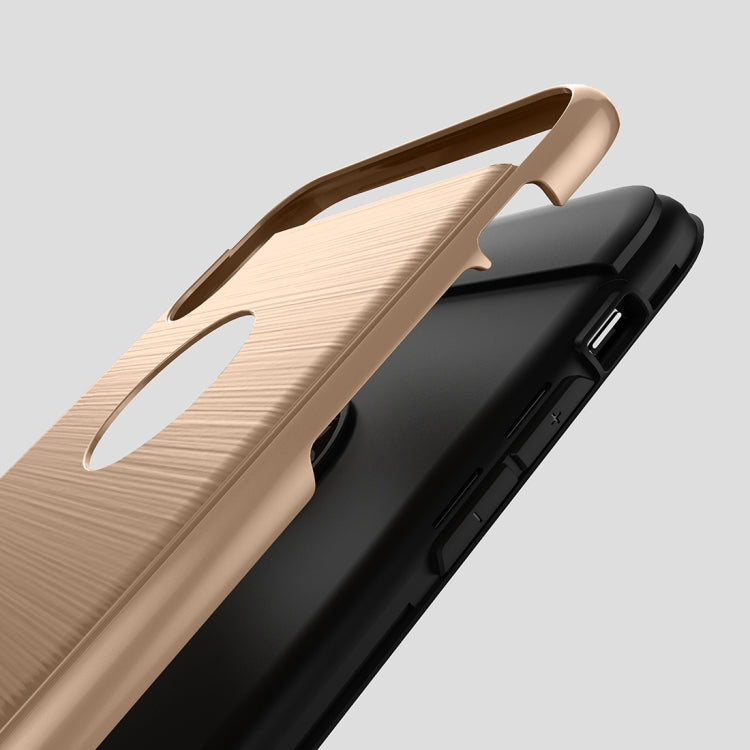 For iPhone XR Brushed Texture Shockproof Rugged Armor Protective Case