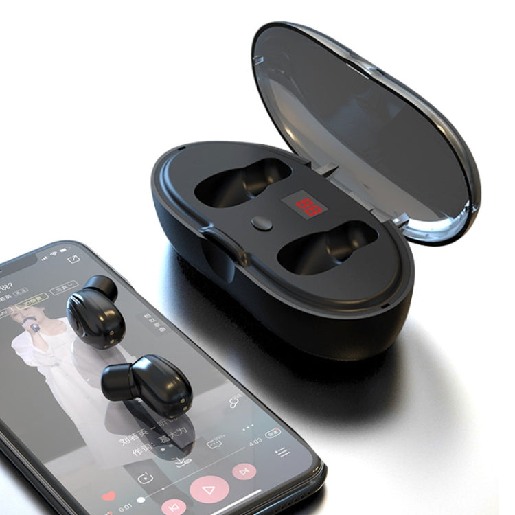 W23 TWS V5.0 Bluetooth Earphone with Charging Box, Battery Display Function(Black)