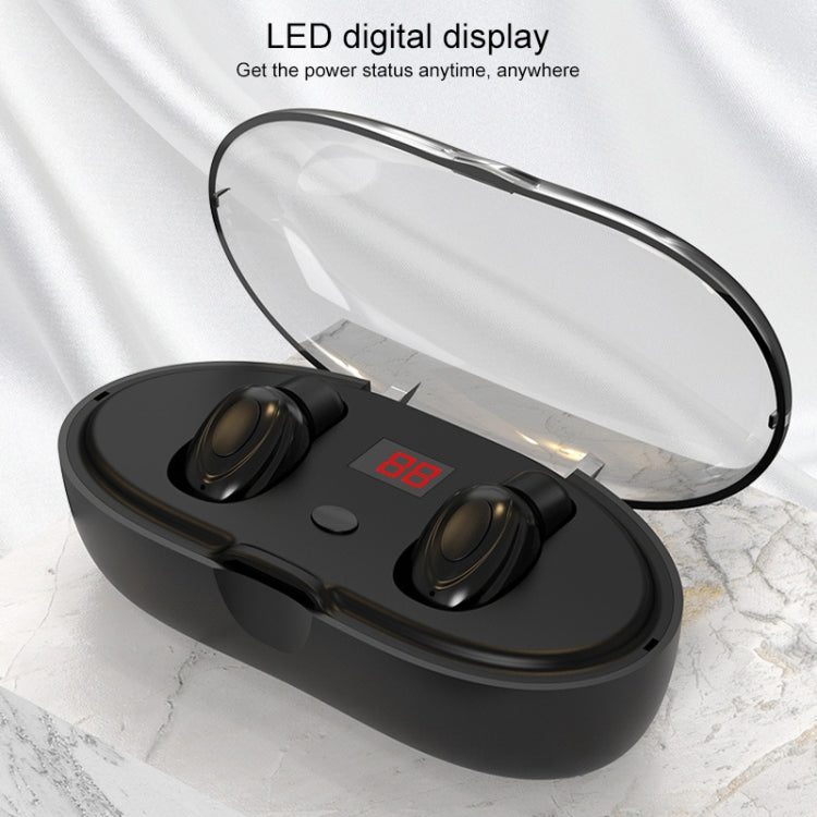 W23 TWS V5.0 Bluetooth Earphone with Charging Box, Battery Display Function(Black)