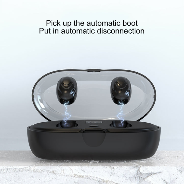 W23 TWS V5.0 Bluetooth Earphone with Charging Box, Battery Display Function(Black)