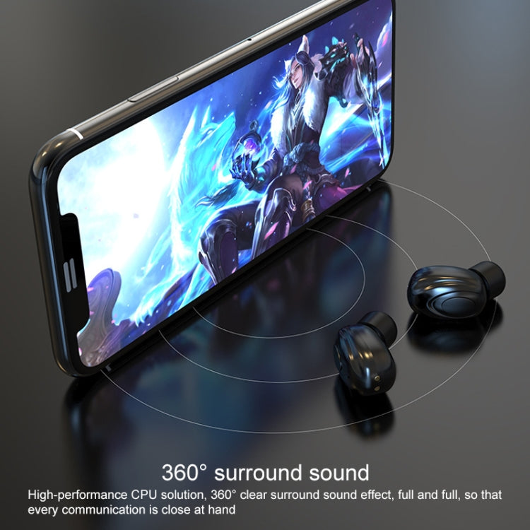 W23 TWS V5.0 Bluetooth Earphone with Charging Box, Battery Display Function(Black)