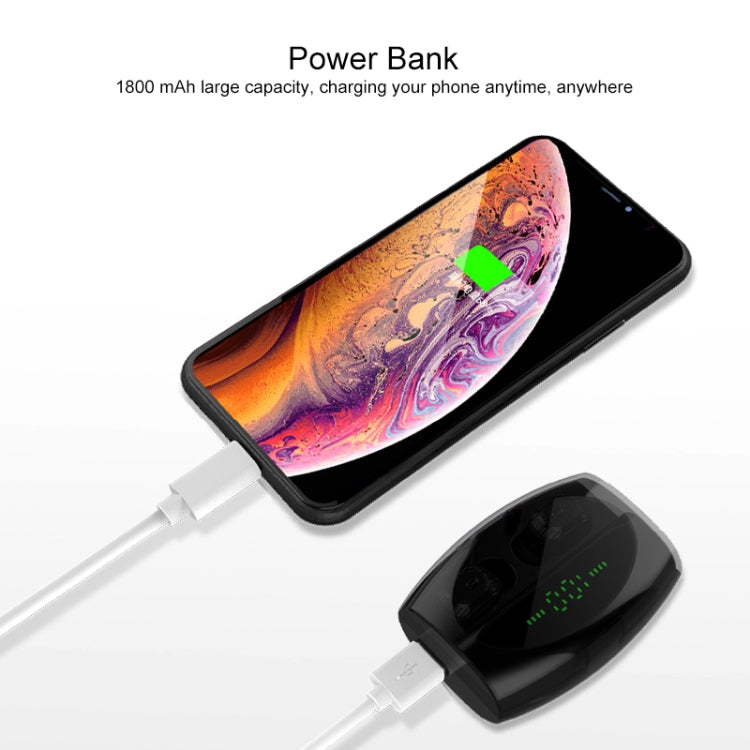 XG-20 TWS Bluetooth Earphone with Magnetic Charging Box, Support Memory Connection & Call & Battery Display Function(Black)