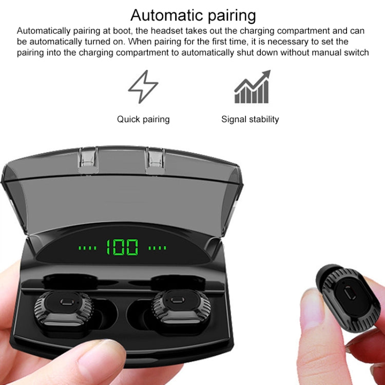 XG-20 TWS Bluetooth Earphone with Magnetic Charging Box, Support Memory Connection & Call & Battery Display Function(Black)