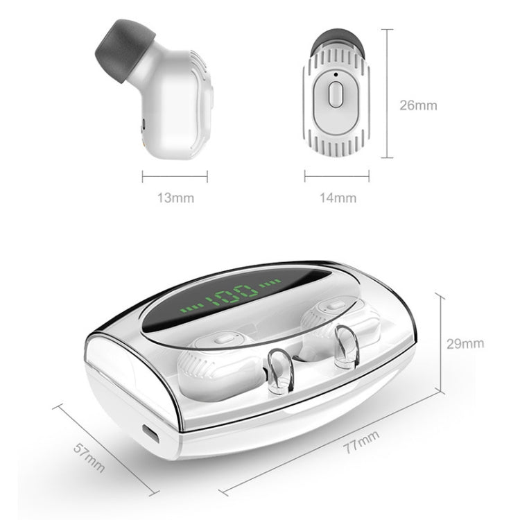 XG-20 TWS Bluetooth Earphone with Magnetic Charging Box, Support Memory Connection & Call & Battery Display Function(Black)