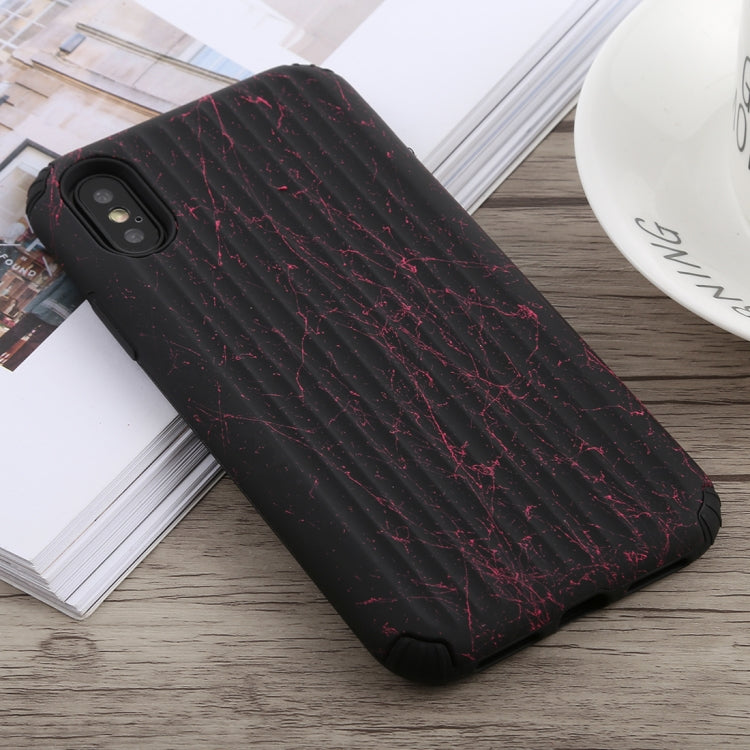 For iPhone X / XS Travel Box Shape Painted Marble Protective TPU + PC Case
